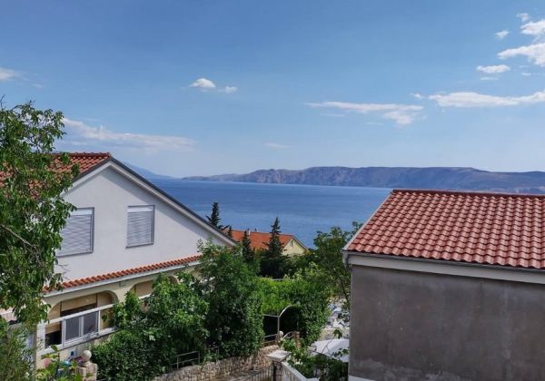 Sea view of apartment A2779 for sale in Novi Vinodolski, Croatia.