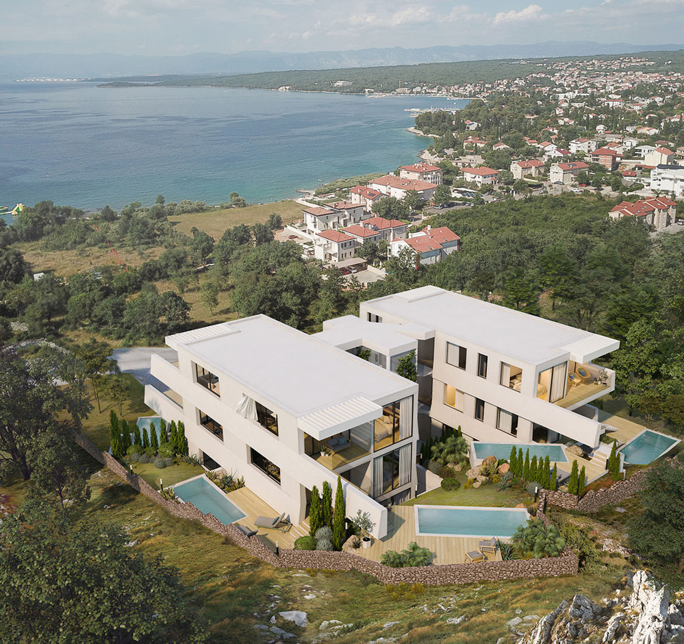 The location of the luxury apartment for sale in Croatia on the island of Krk.