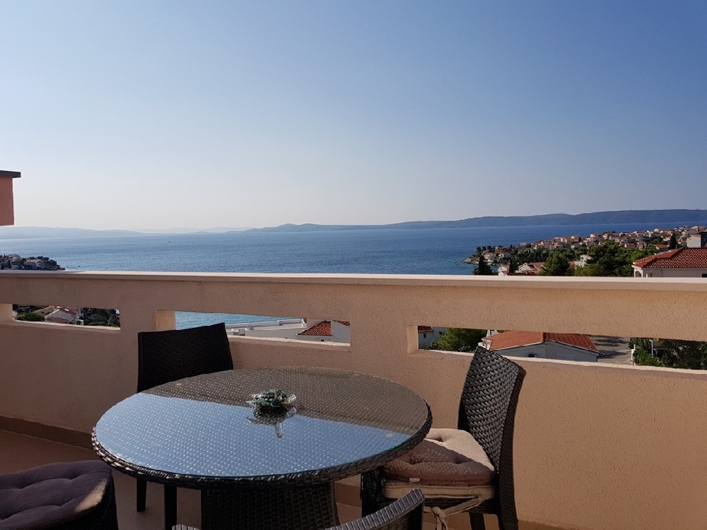 Modern furnished apartment with sea view on the island Ciovo in Dalmatia, Croatia for sale.