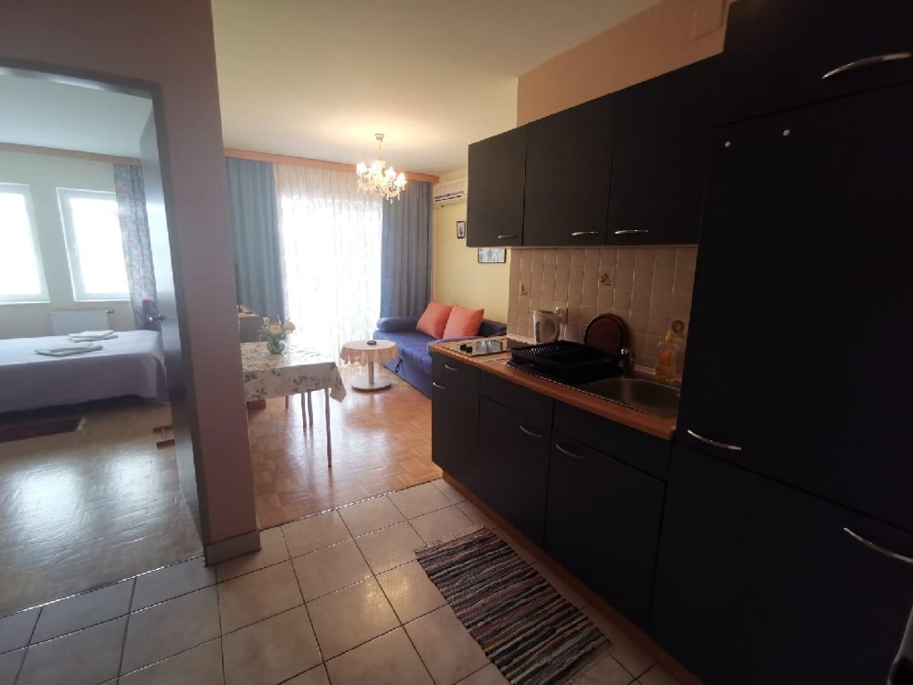 Kitchen and living area of ​​property A1627, Kvarner Bay, Croatia.