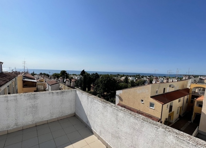 Sea view of the inexpensive apartment A2190 for sale near Novigrad in Croatia.