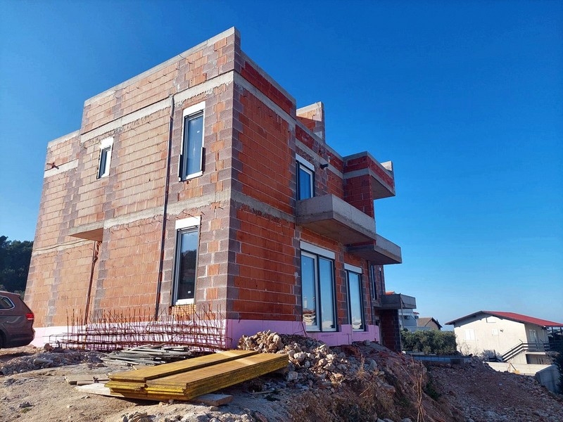 Construction progress on condominiums in Murter, Croatia