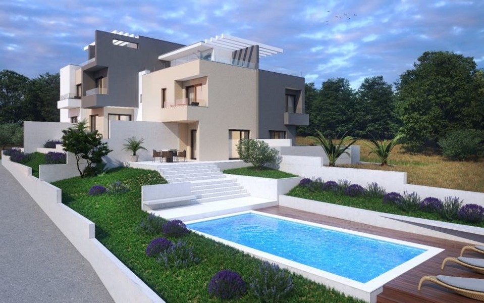 Planned luxury apartment with garden and pool in Murter, Croatia