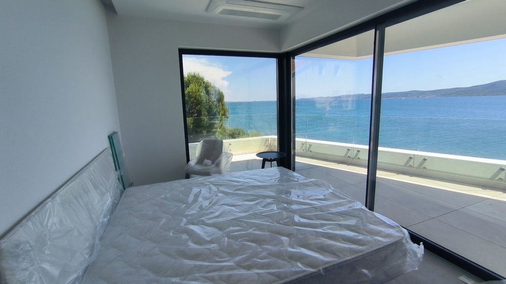 View of the sea from the bedroom with a new double bed.