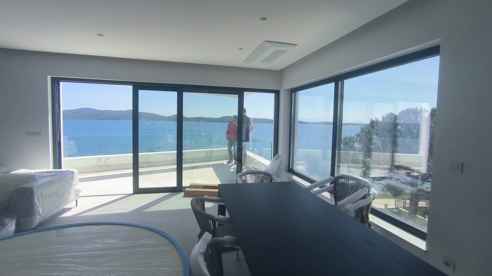 Living room with beautiful sea views.