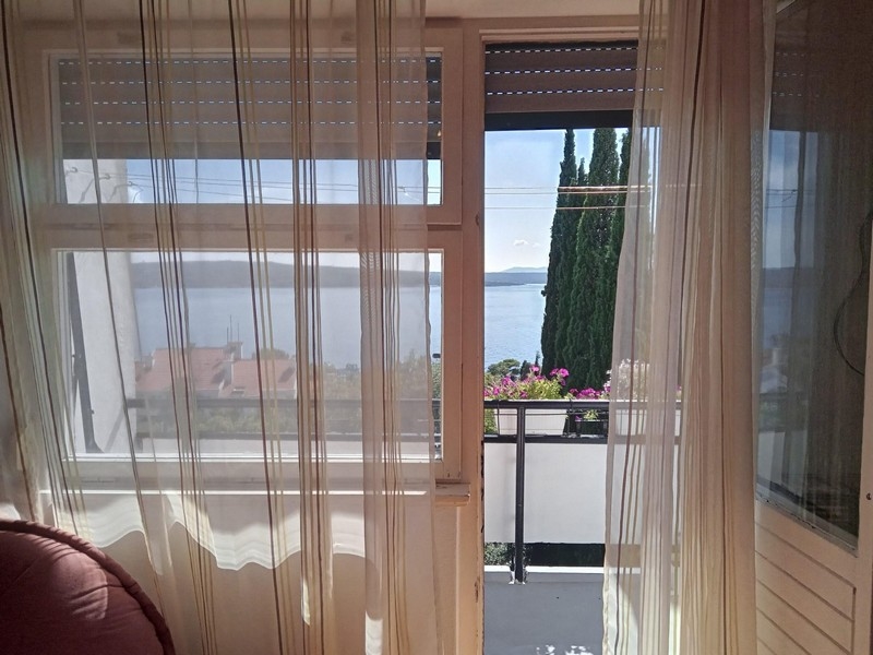 Sea view from the living room of the apartment in Crikvenica, Croatia.