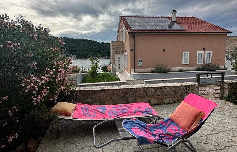 Sea view terrace of property A2998 in Croatia, island of Solta, Dalmatia.