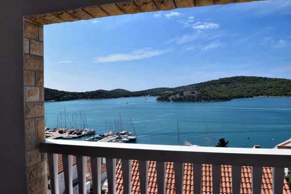 Sea view of property A3002 for sale in Tisno - Panorama Scouting Croatia.