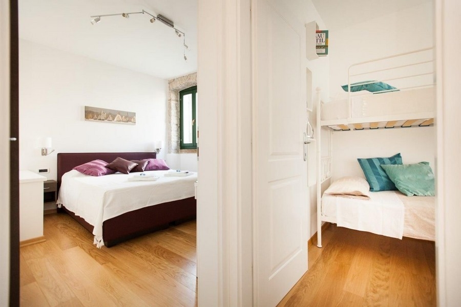 There are two bedrooms in this apartment (A3053, Rovinj, Croatia).