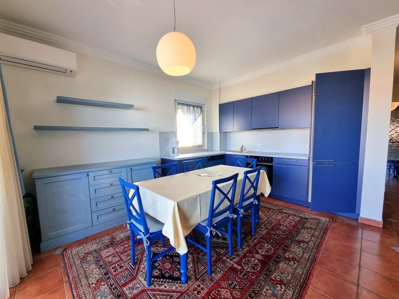Blue kitchen.