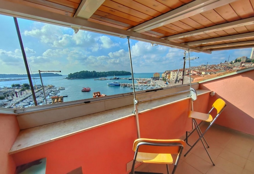 Panoramic sea views from the terrace of property A3130 in Istria.