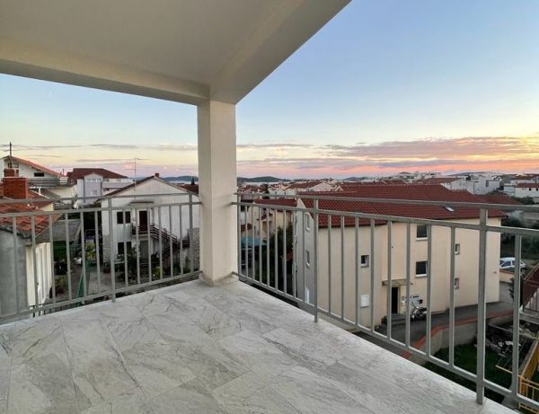 View from the terrace of a penthouse apartment in Vodice, ideal property in Croatia with sea views