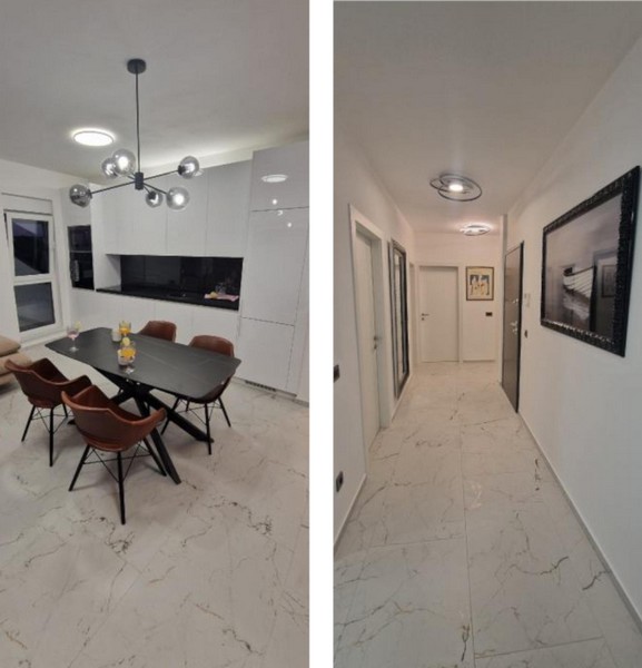 Buy an apartment in Croatia - Hallway in a new apartment with high-quality marble floors - Panorama Scouting.