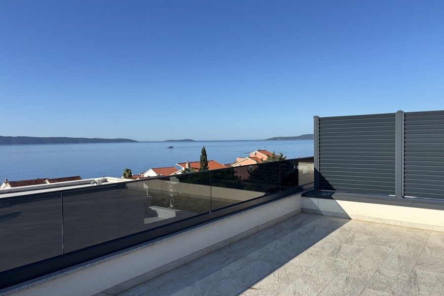 Buy a penthouse in Croatia - roof terrace with sea views of Ciovo
