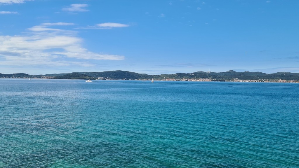View across the sea to the islands off Zadar