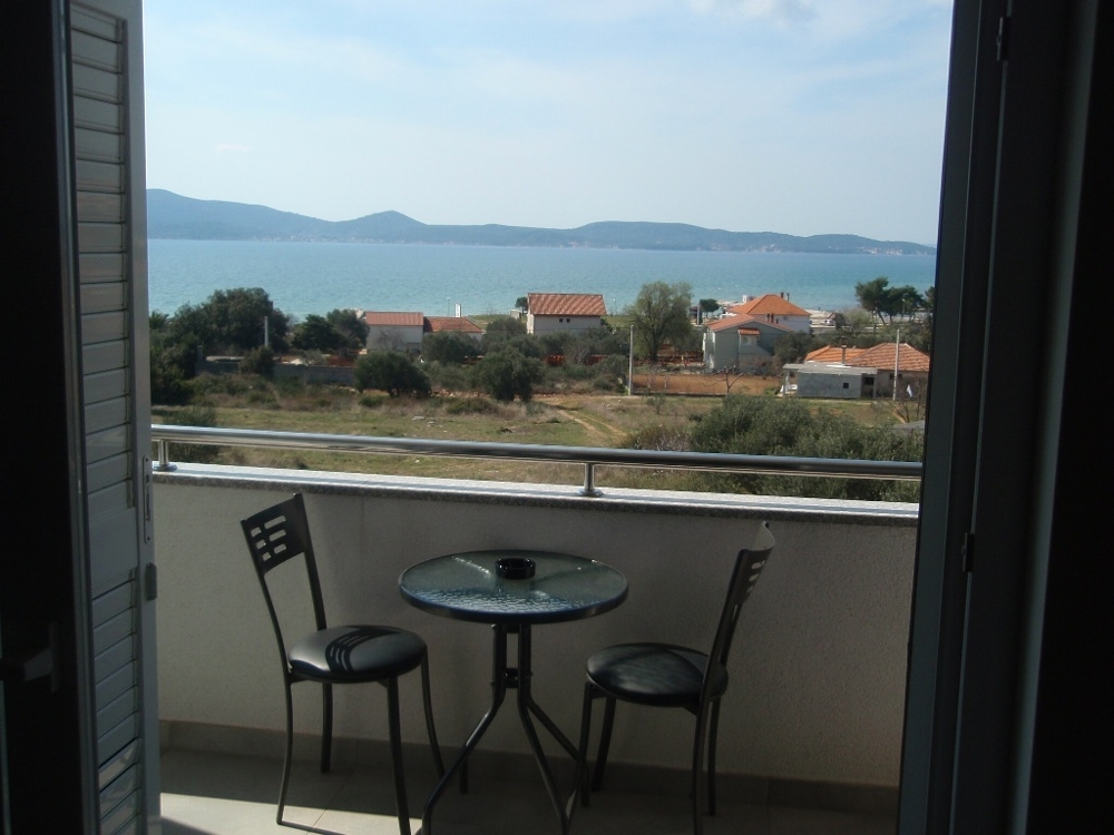 Apartment with sea view near Sukosan in Croatia.