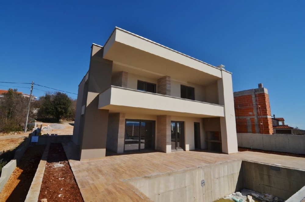 New villa with sea views on the island of Krk in Croatia for sale.