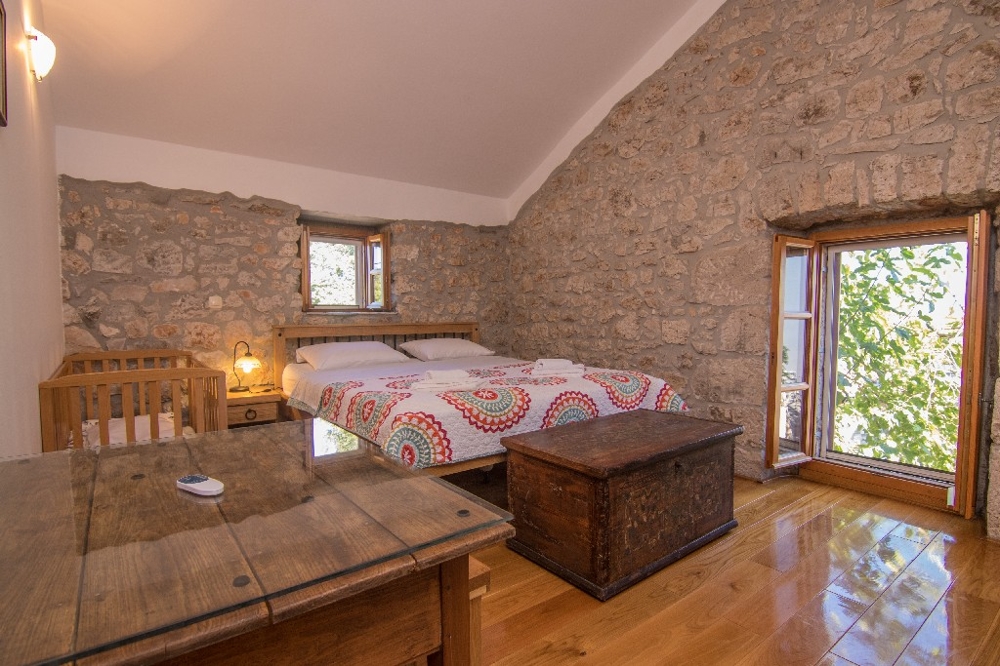 Bedroom in the stone house.