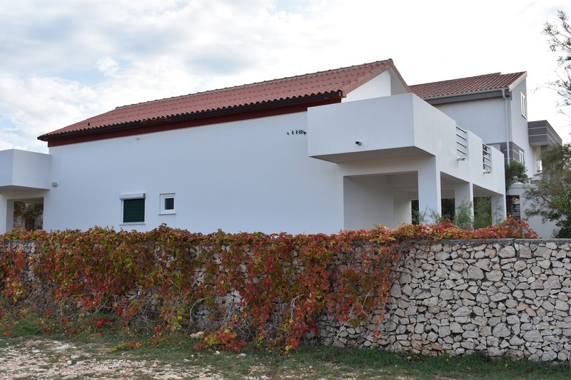 Garden and terrace of the property H1267 in Razanac near Zadar in Croatia.