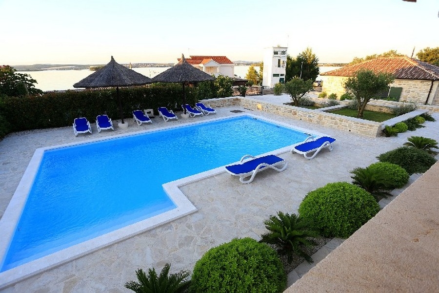Swimming pool with sea view - real estate in Croatia.