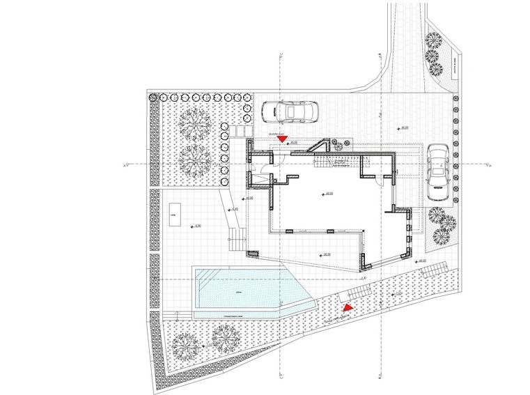 Floor plan / site plan of property H1426 in Croatia, island Krk.