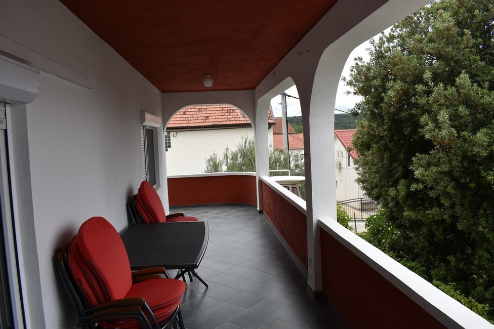 Covered balcony upstairs in Croatia