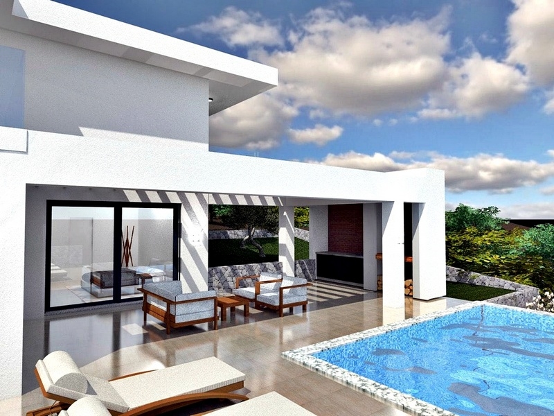 3D visualization of Villa H1475, which is currently under construction in Croatia.