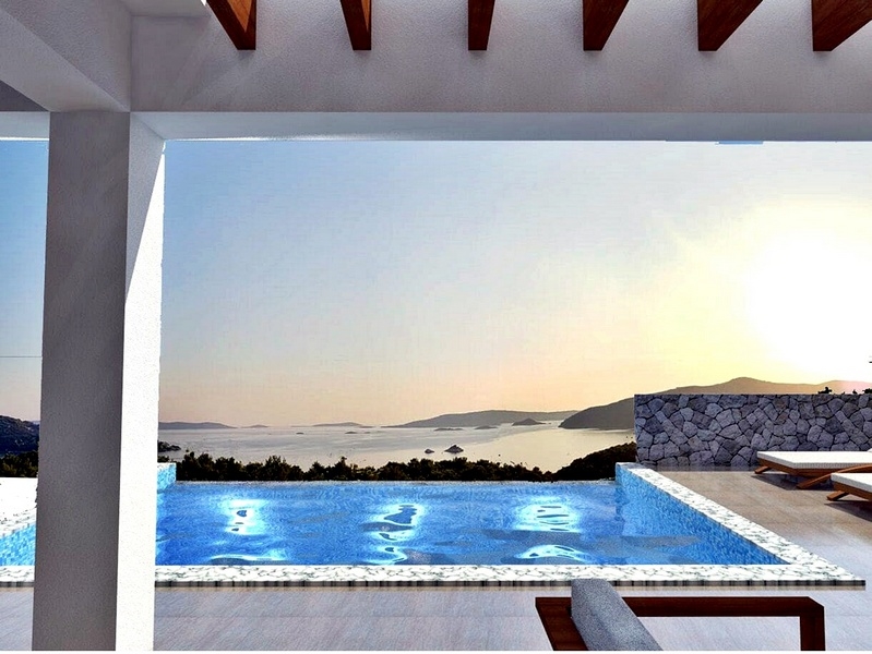 Sea view from the terrace of the luxury villa H1475 in Dalmatia - Panorama Scouting GmbH.