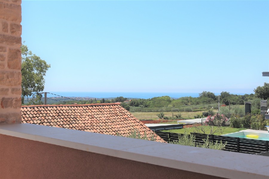 Sea view from the terrace of property H1512 in the Porec region, Croatia.