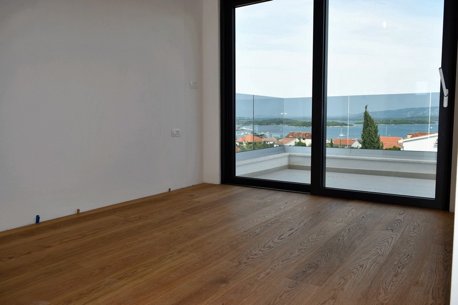 View from one of the bedrooms on the upper floor of Villa H1539 in Croatia - Panorama Scouting.
