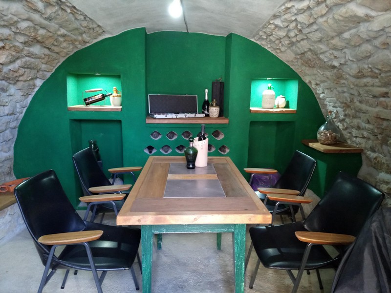 The common room in the basement of the stone house in the Rijeka region.