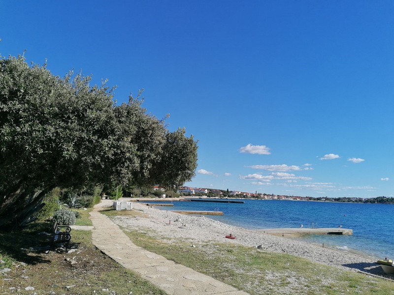 Beach in Petrcane, Zadar region, Dalmatia.