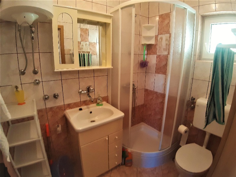 A bathroom of the property H1591 with shower and toilet in the Kvarner Bay.