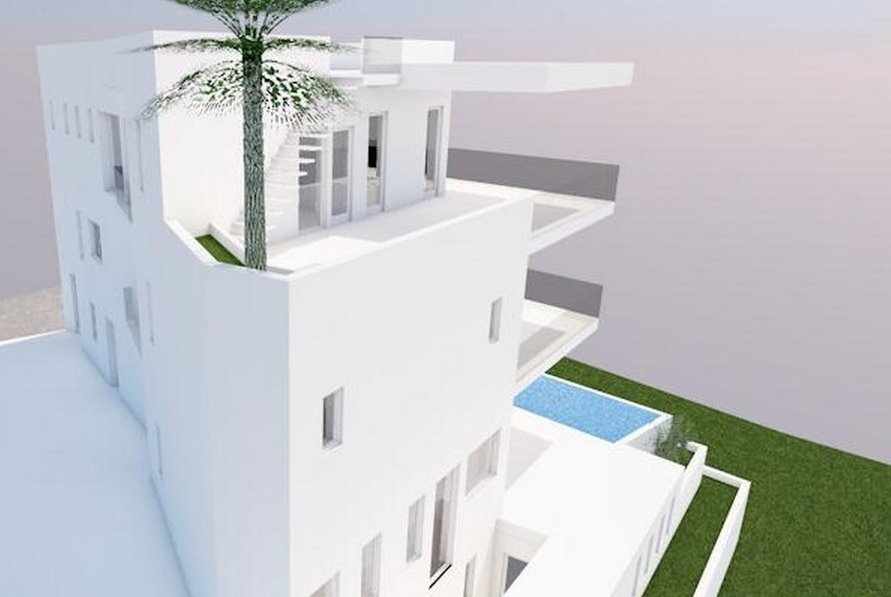 Concept drawing with the side of the villa in the Split region - House for Sale Croatia.