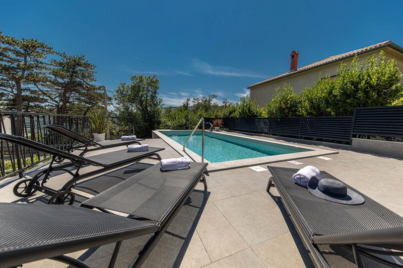 Swimming pool of villa H1636 in Croatia - Panorama Scouting Immobilien.