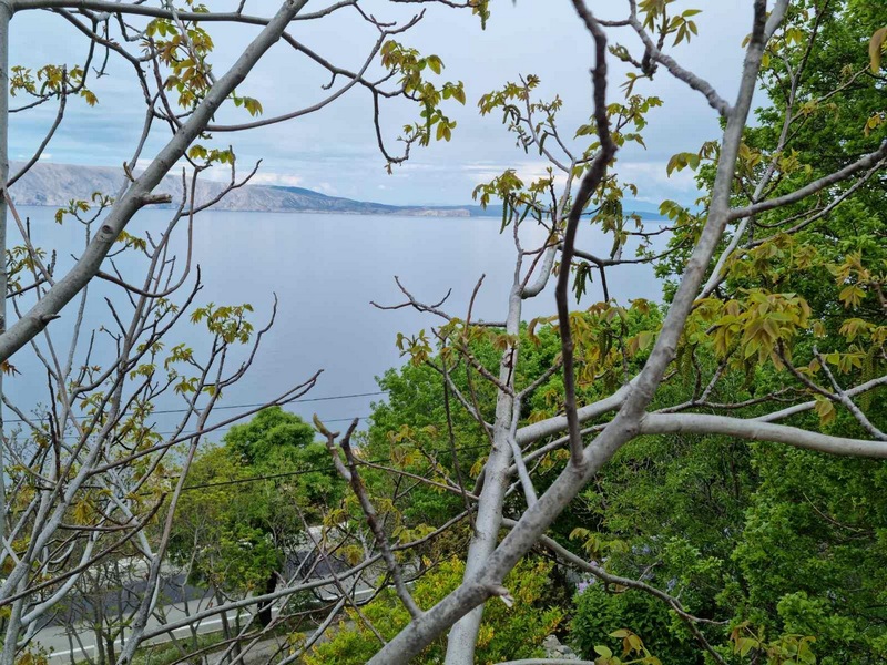 Sea view from the garden of property H1728 for sale in the Senj region of Croatia.