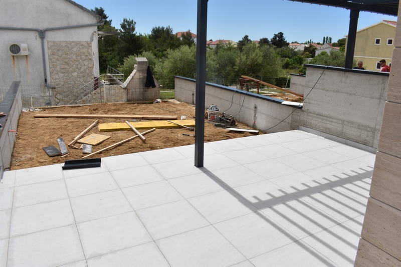 Terrace and outdoor area of ​​property H1759, Vrsi region, Nin, Croatia.