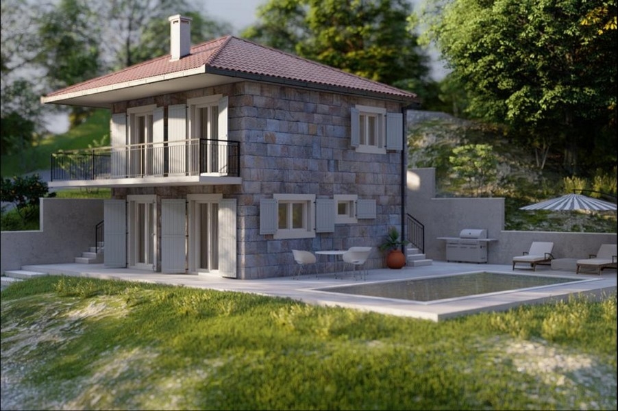 Modern stone house in North Dalmatia, Primosten / Rogoznica