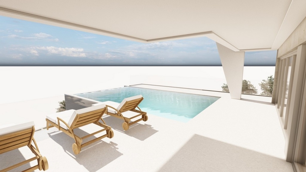 New build villa in Croatia with sea views and pool