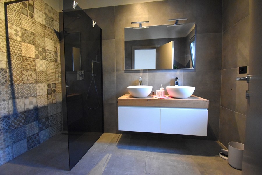 Bathroom with large walk-in shower