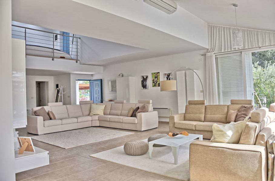 Spacious and bright living room of the house in Istria near the sea.