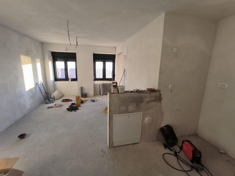 Renovation work in progress in a bright room of a property in Croatia