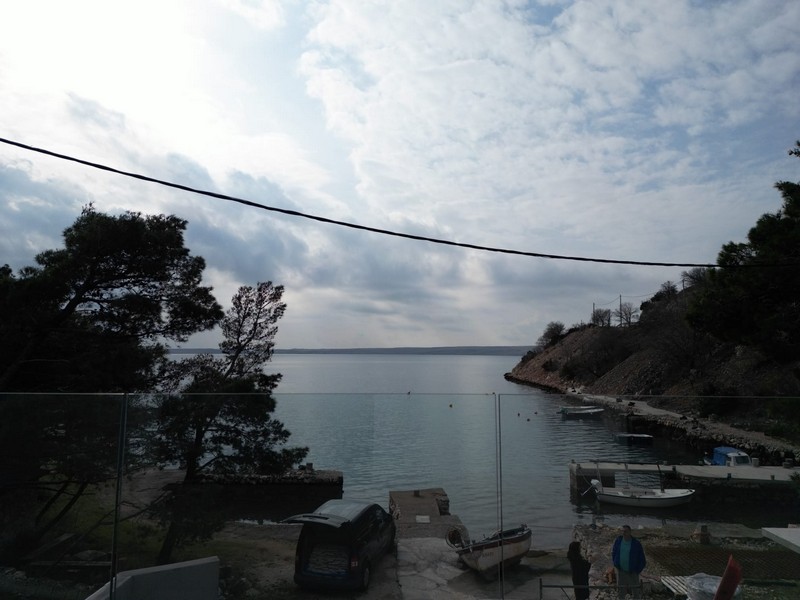 View from the villa of the calm, blue sea and adjacent coastline in Croatia