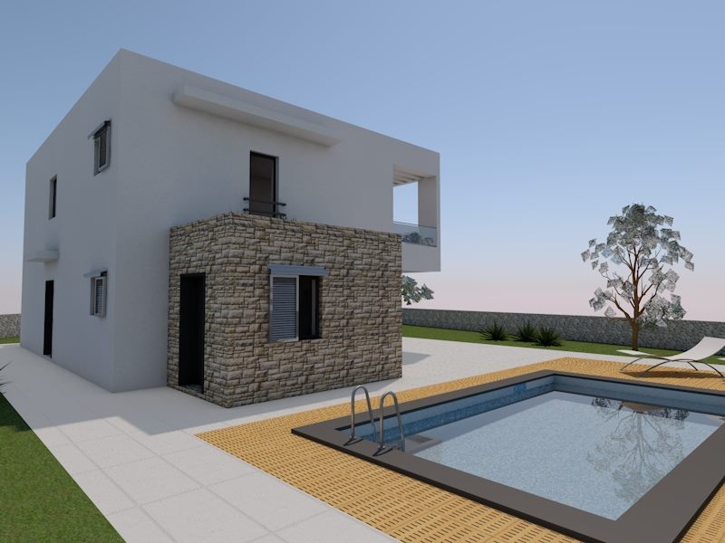 Building plot with project for a villa with pool for sale - Panorama Scouting.